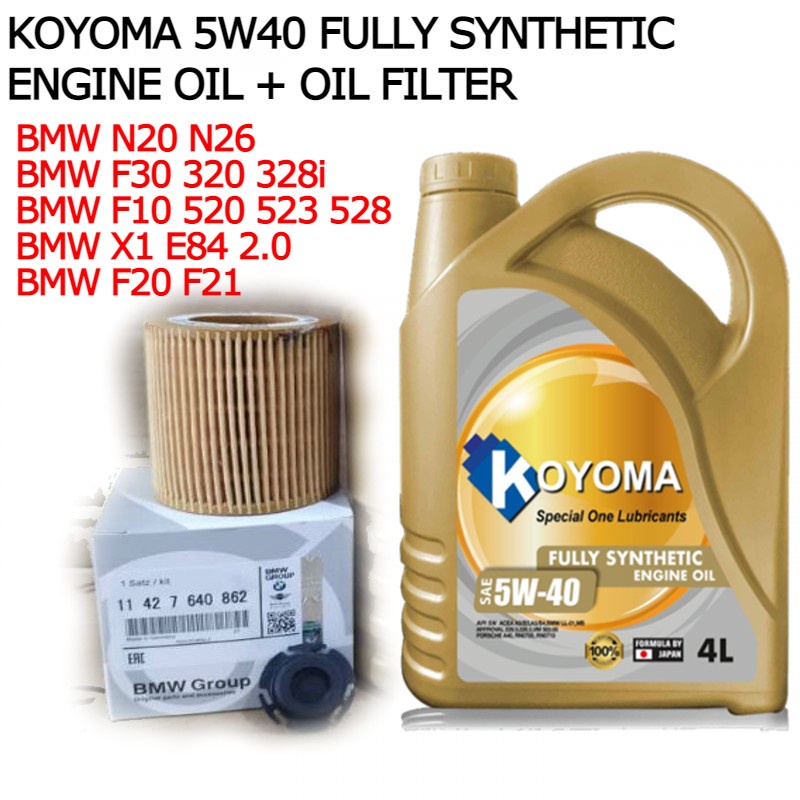 BMW N20 N26 F30 F10 E84 11427640862 OIL FILTER + KOYOMA 5W40 FULLY ...