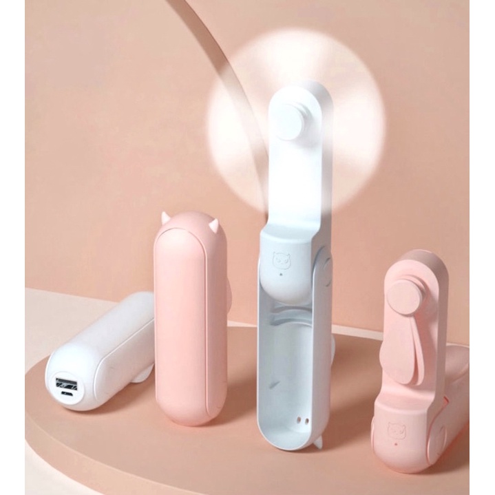Pocket Mini Fan Multifunction Portable USB Rechargeable Kipas Mini ...