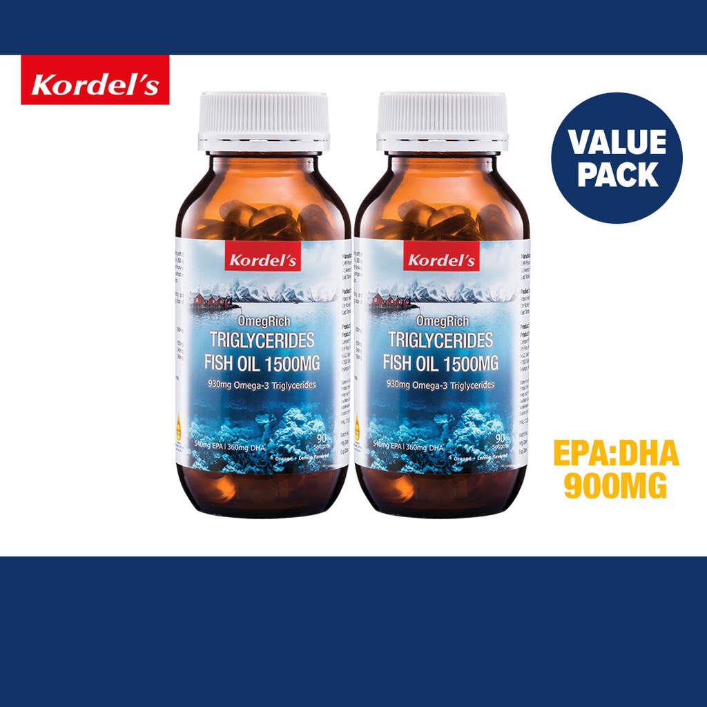 Kordel's Omegrich Triglycerides Fish Oil Softgels 1500mg Triple