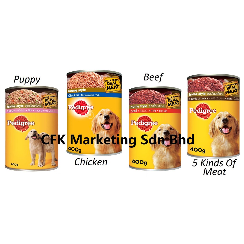 PEDIGREE Dog Food Adult Can 400gm - Beef / Chicken / 5kind of meat