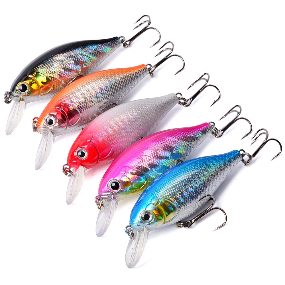 5 Colors 70mm/13.4g Artificial Wobbler Floating Bionic Bait 3D