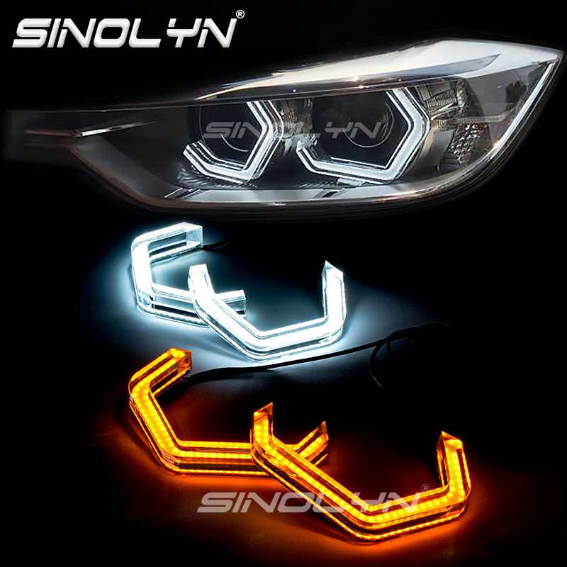 Switchback Concept M4 Iconic LED Crystal Angel Eyes Halos For BMW F30 F32  F34 F10 E90 E60 E61 E46 F80 F82 F83 M2 Daytime Running Lights Dual Colors  DTM Style