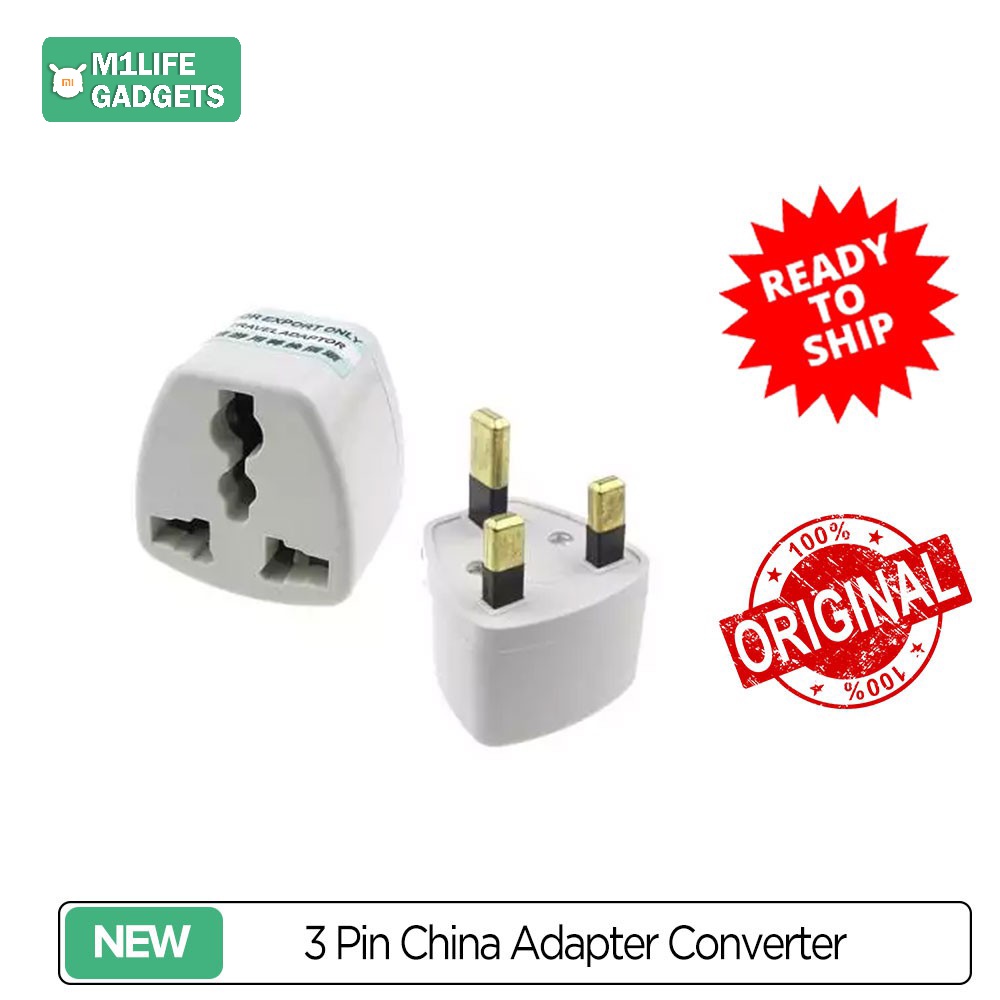 [READY STOCK] 3 Pin China Adapter Converter Good Quality Travel UK Plug ...