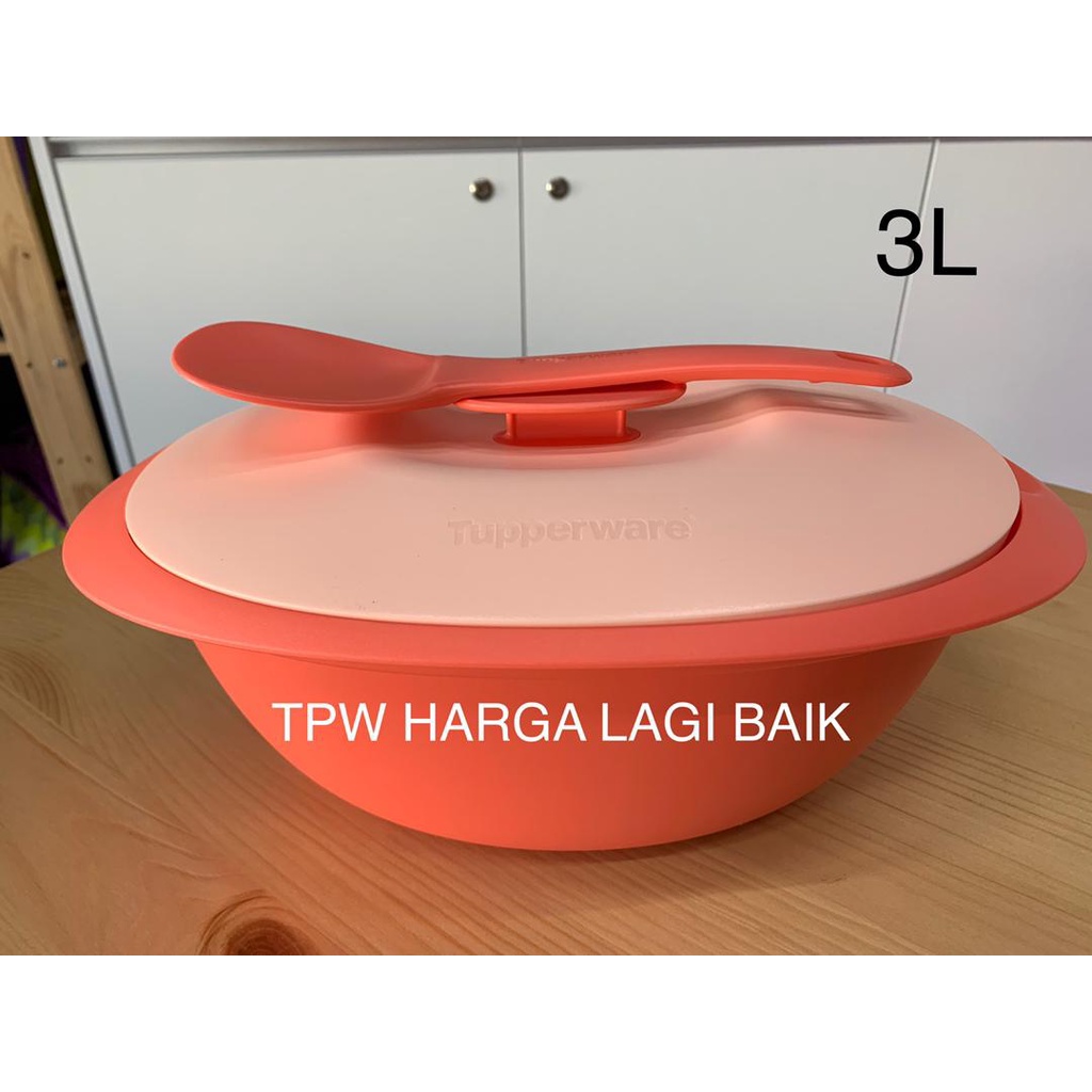 Tupperware Green Blue Bloomia Blossom Rice Server 3L /Serveware Bekas