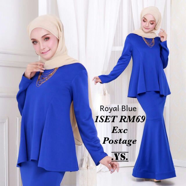 Royal blue hotsell baju kurung 2018