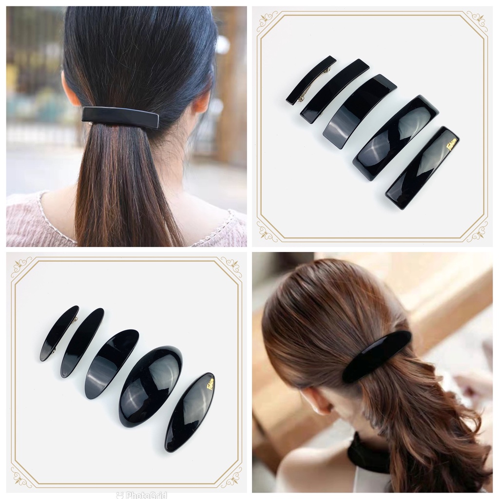 (Shipped the day/当天发货) Black Classic Simple Spring Hairpin Clip Kid ...