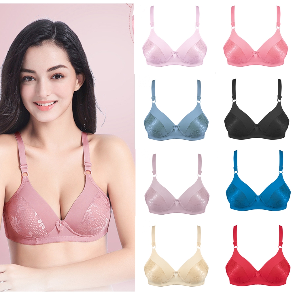 Wireless Bra Large Size 36-42 B Full Cup Seamless Embroidered Women Bras  Comfortable Underwear