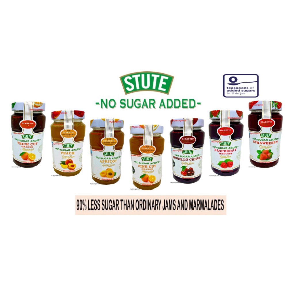 【STUTE Diabetic Jam】430G (Blackcurrant, Apricot, Raspberry, Berries ...