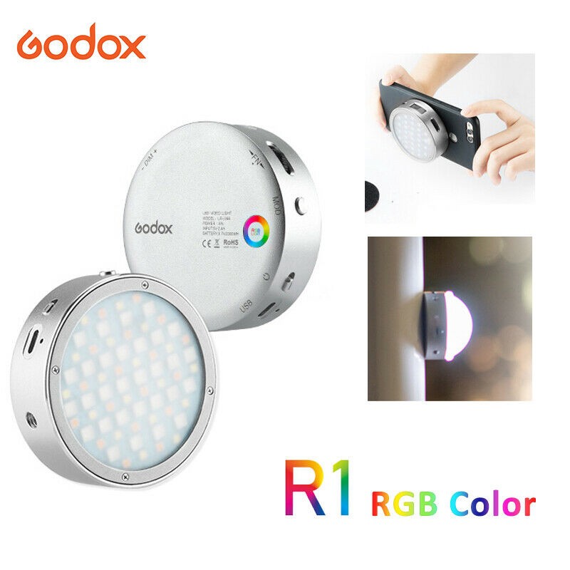 (Ready Stock) Godox R1 Round Mini RGB LED Magnetic Light ( 1 Year ...