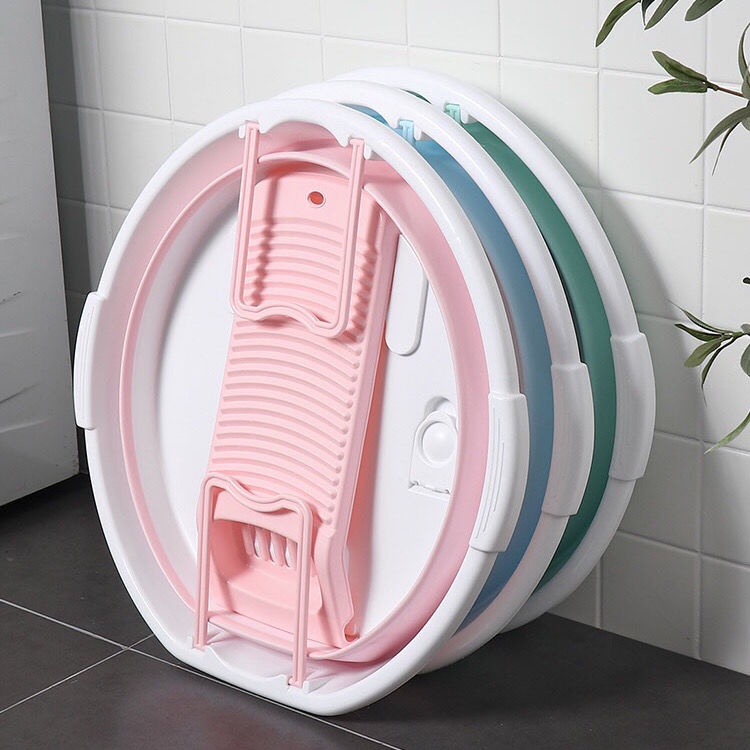 Foldable Laundry Basin With Washboard Household Extra Large Thickening
