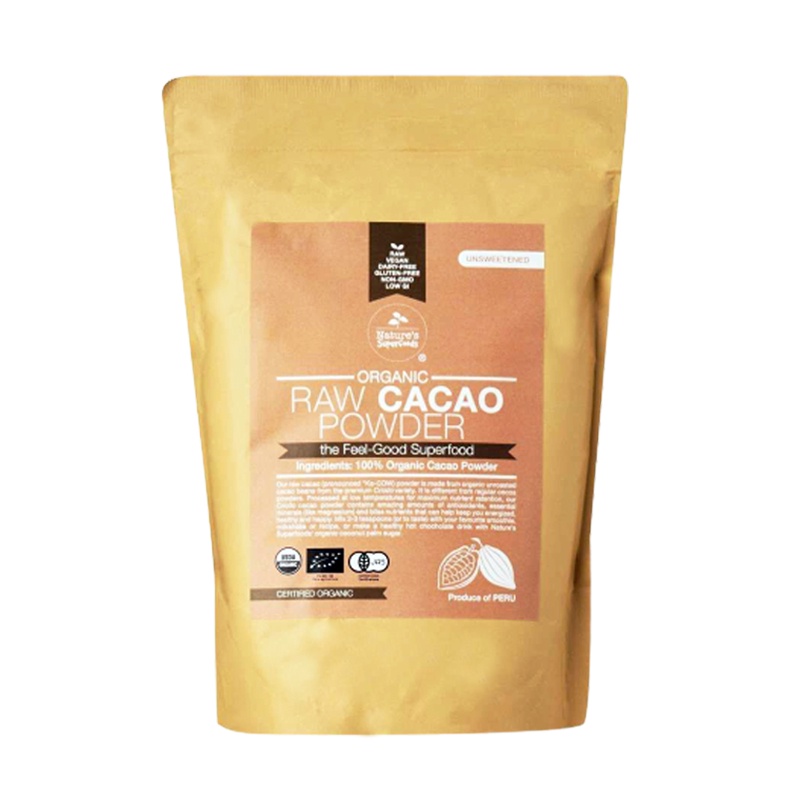 Nature's Superfoods Organic Raw Cacao Powder, 250g/ 500g Resealable ...