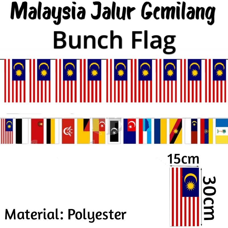 Malaysia Bunch Flag Bundle Bunting Bendera Malaysia Banting Malaysia ...