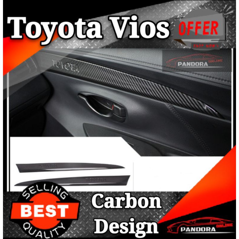 Toyota Vios 201318 Side Door Carbon Cover Trim Shopee Malaysia