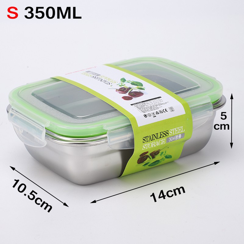 304 Stainless Steel Food Storage Container Vacuum Food Box Portable  Leak-proof Food Storage Containers Camping Food Container