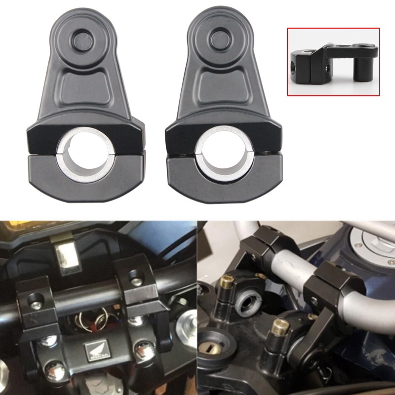 Motorcycle Handle Bar Handle Flat Bar Mount Clamps Riser Universal