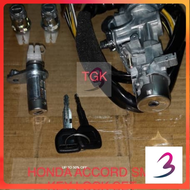 HONDA ACCORD SM4 STARTER KEY WITH DOOR KEY LOCK SET (FULL SET) | Shopee ...