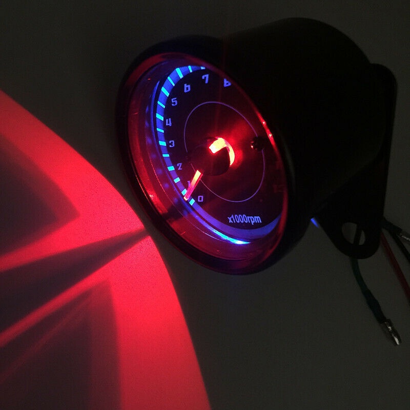 MOTORCYCLE RPM METER 12V TACHOMETER METER LED BACKLIGHT 13K RPM SHIFT