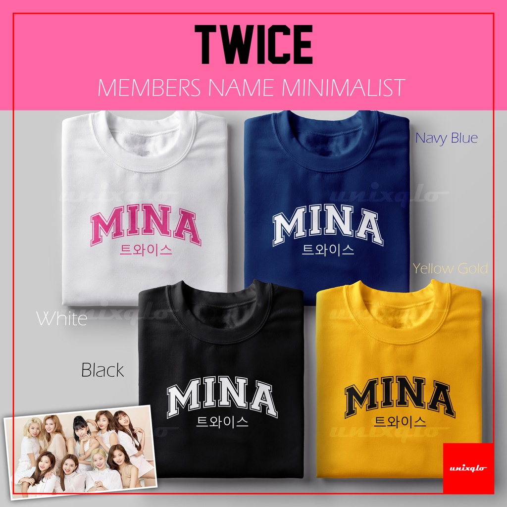 Twice "Mina" Varsity Name Minimalist T-shirt | TWICE MINIMALIST VARSITY