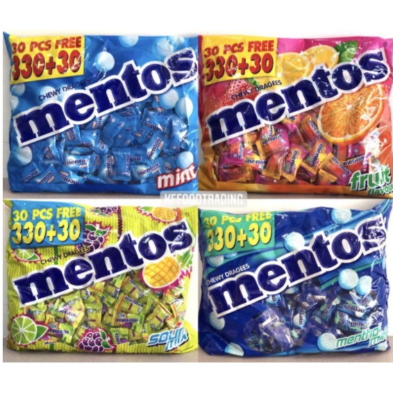 Mentos Mint Grape Sour Mix Fruit Chewy Dragees 330pcs | Shopee Malaysia