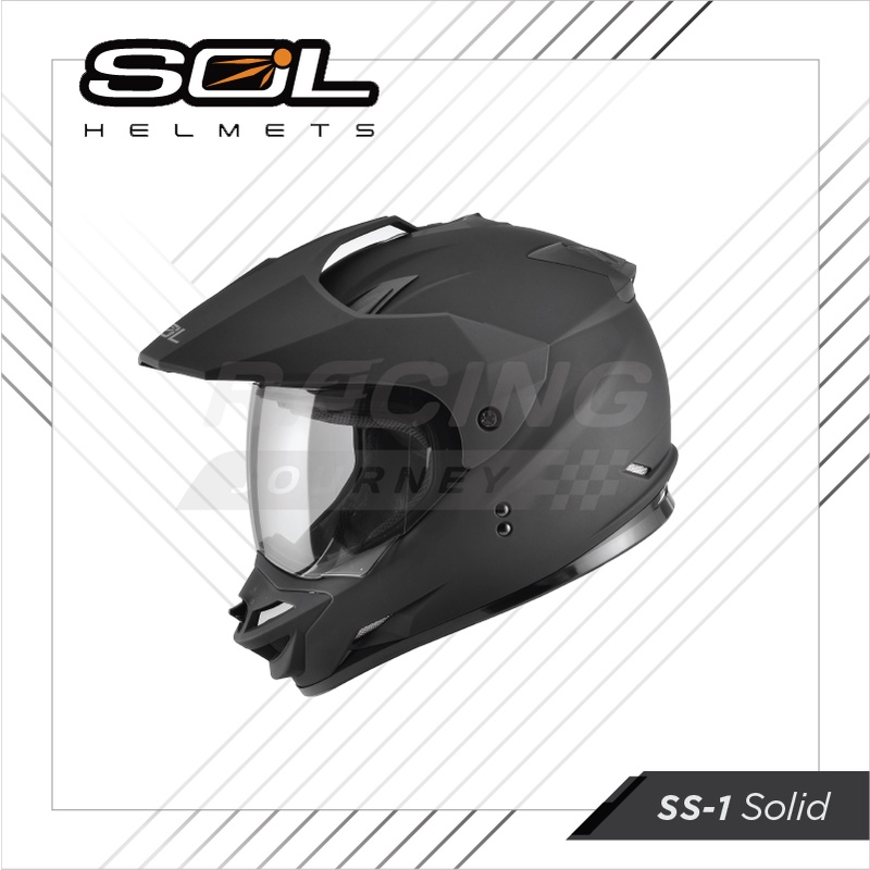 DOT Helmet Motor Cross Dual Sport SS-1 SOLID (FREE CAP for member ...
