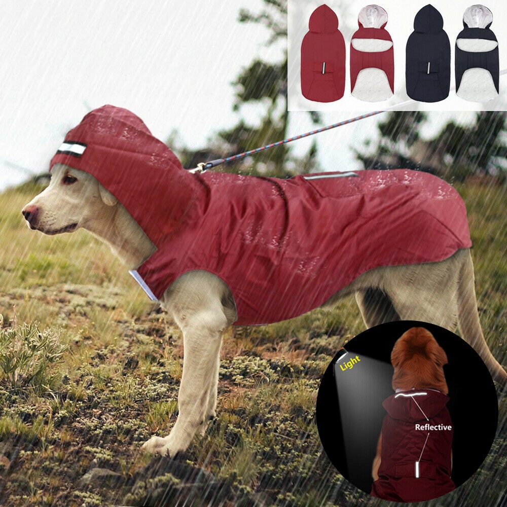 Dog Raincoats for Large Dogs Waterproof Reflective Pet Rain Jacket with