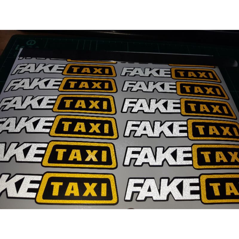FAKE TAXI Car Decoration Stickers Reflective Cutting And Assembly ...