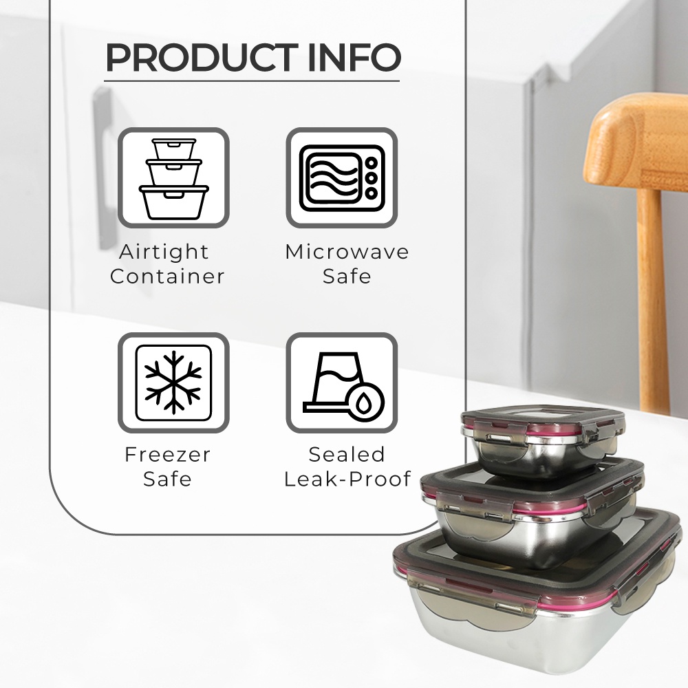 [Kingsman] MicrowaveFree 304 Stainless Steel Thermal Insulated Bento ...