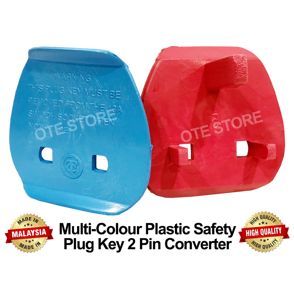 Multi Colour Plastic Safety Plug Key 2 Pin Converter (X 5 unit) Shopee Malaysia