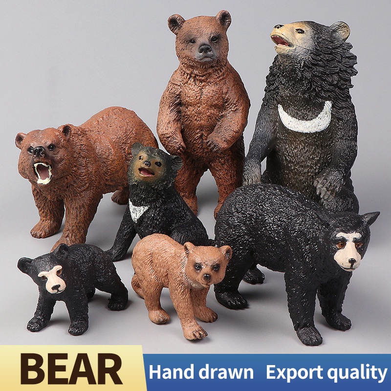 Solid Simulation Brown Bear Wild Animal Toy Action Figure Zoo Model ...
