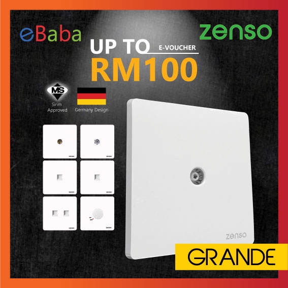Zenso Grande Switches & Sockets - White Color #TV #astro #rj11 # ...