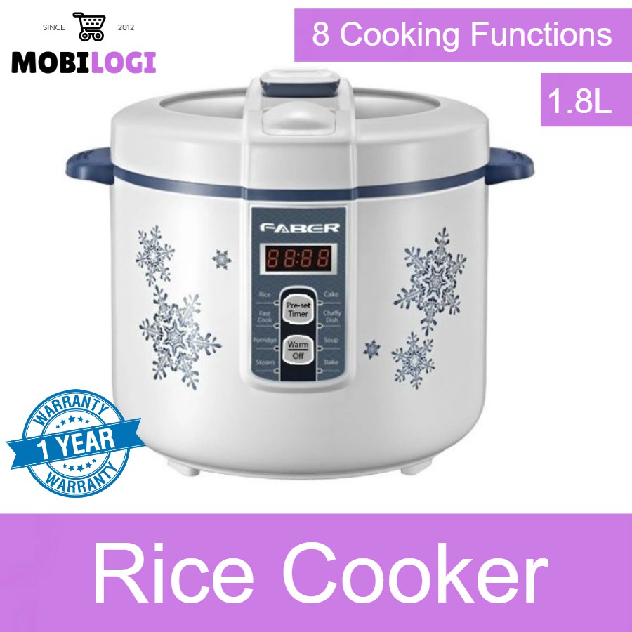 Faber (1.8L) Non-Stick 8 in1 Multifunction Rice Cooker/Periuk Nasi ...