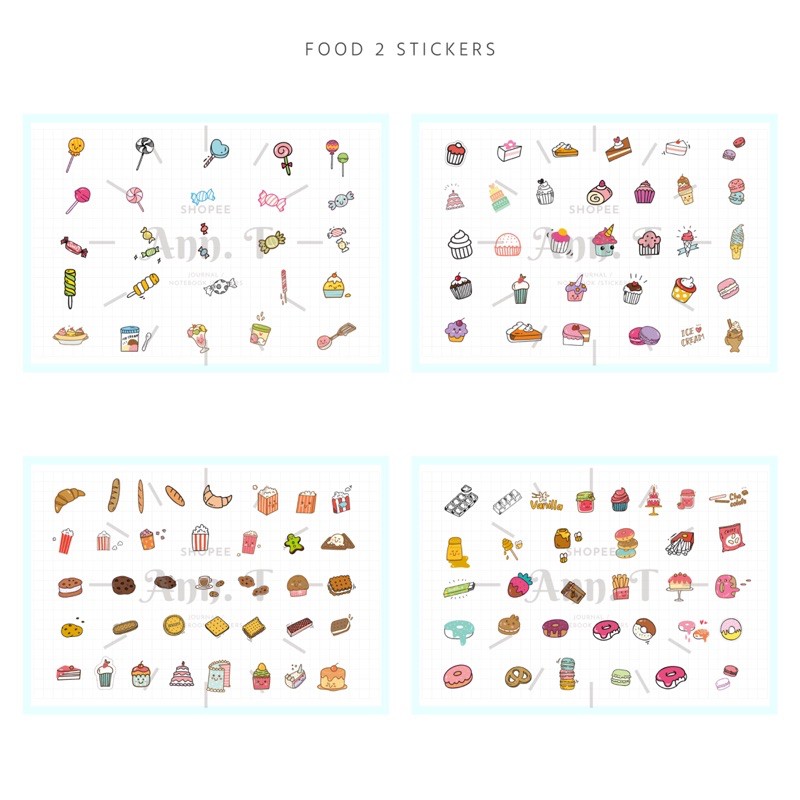 GoodNotes / PNG Ann T. Food 2 Digital Stickers Book for Journal ...