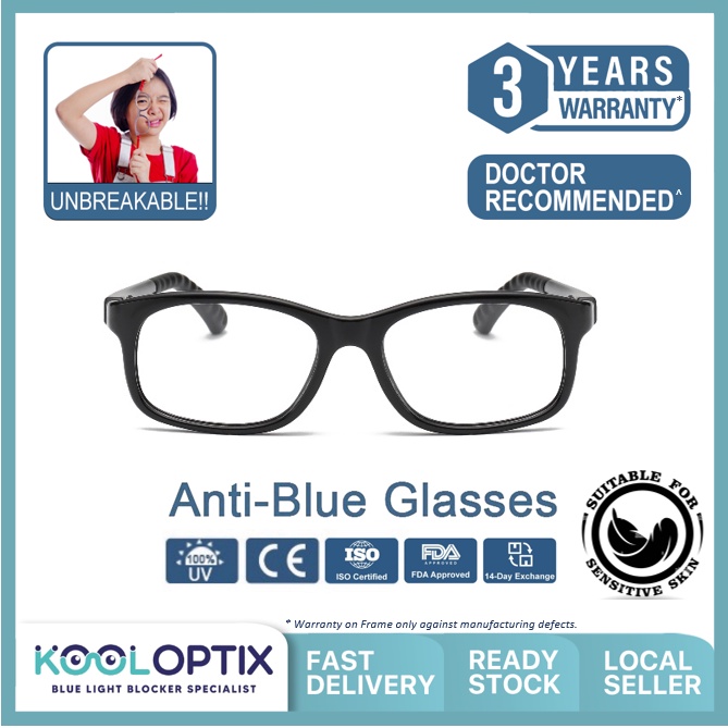 KoolOptix Kids (12+ yo Anti Blue Light Glasses Spectacles- KIDS