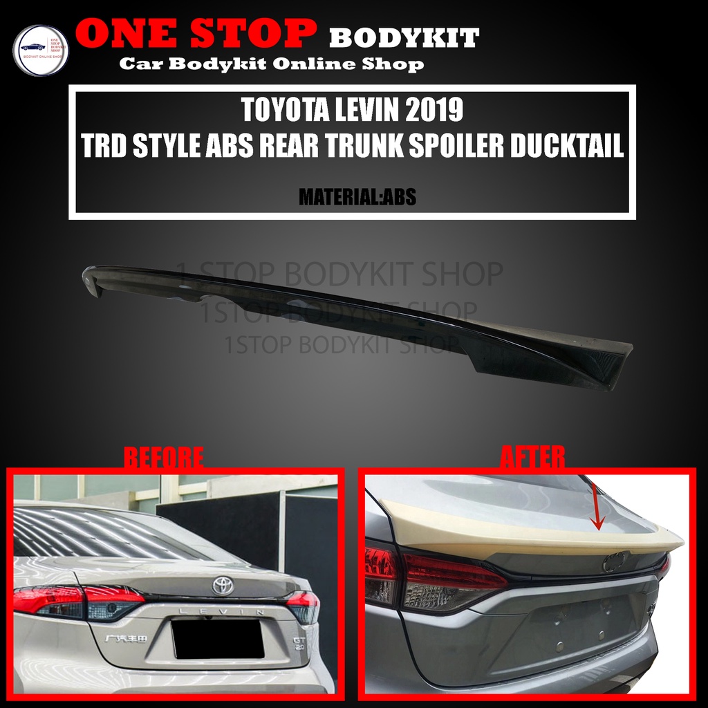 TOYOTA LEVIN 2019 TRD STYLE ABS REAR TRUNK SPOILER DUCKTAIL ABS SKIRT ...