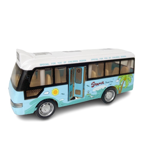 Kids Mini School Bus Car Toy Cartoon Simulated Pull Back Cars City Tour