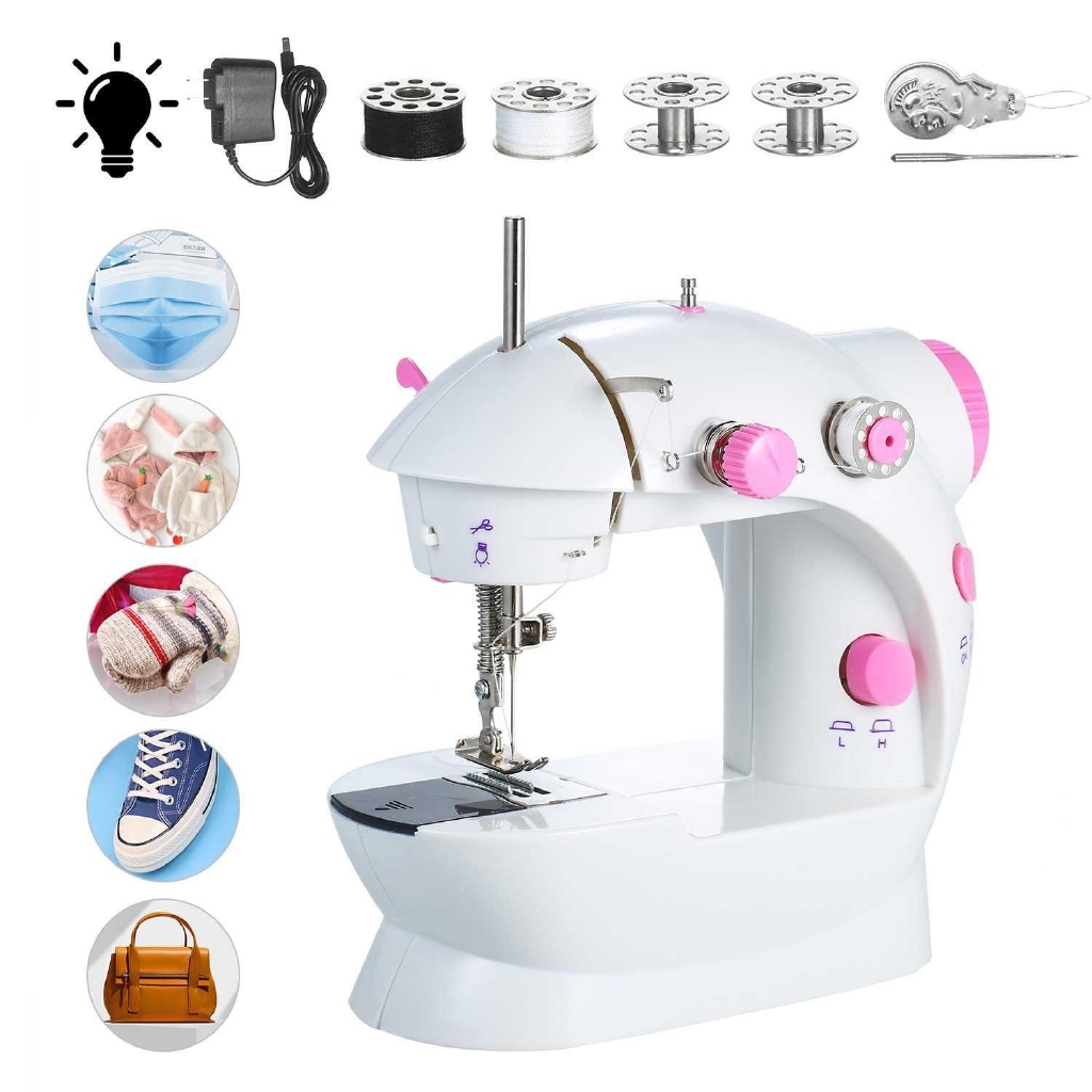 Mini Sewing Machine Adjustable 2-Speed Double Thread Portable Sewing ...