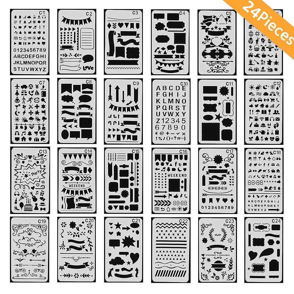 Bullet Journal Stencil Set Plastic Template DIY Drawing Planner Journal ...