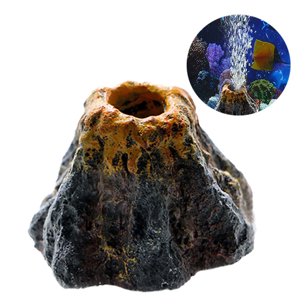 Fish Tank Rockery Landscaping Volcano-shaped Aquarium Decoration Set ...