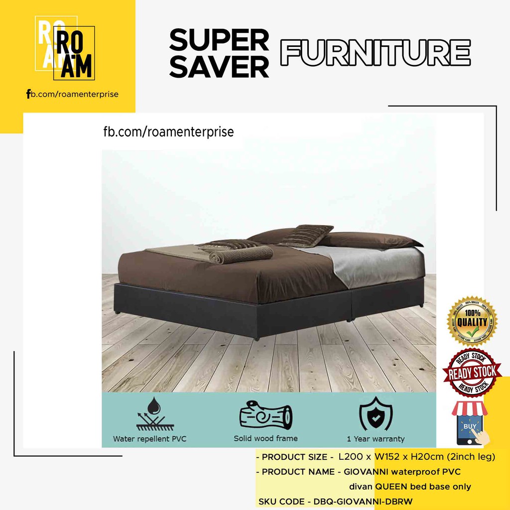 TAD GIOVANNI WATERPROOF PVC DIVAN QUEEN BED BASE (PVC MATERIAL ) - 8005 ...