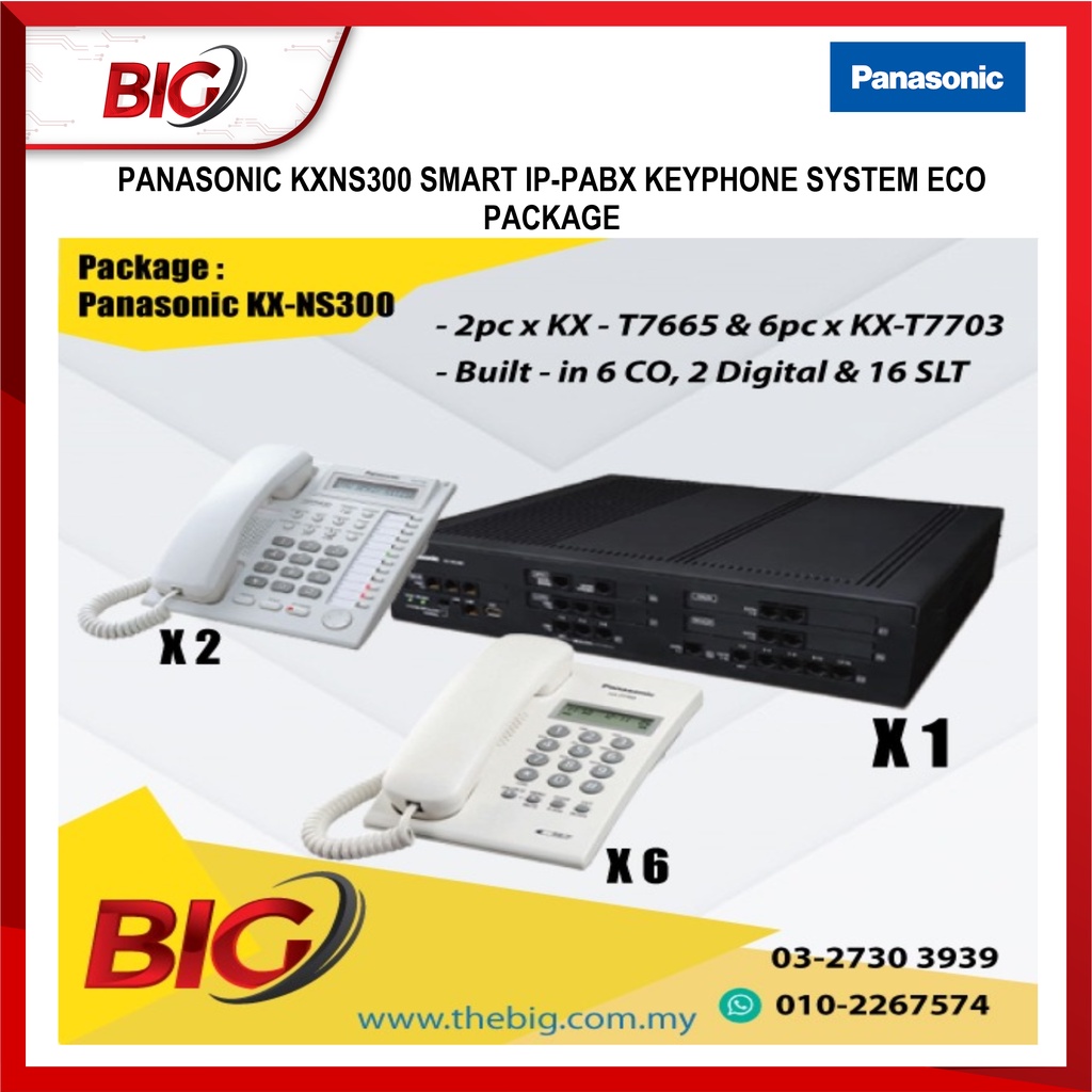 PANASONIC SMART IP PABX KEYPHONE SYSTEM KX-NS300 ECO PACKAGE | Shopee ...