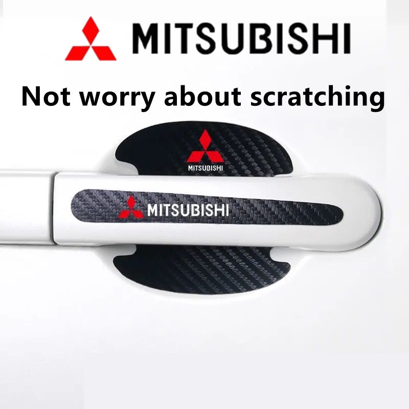 4Pcs Mitsubishi Universal Invisible Car Door Handle Scratches Protective Films Sticker Car Door