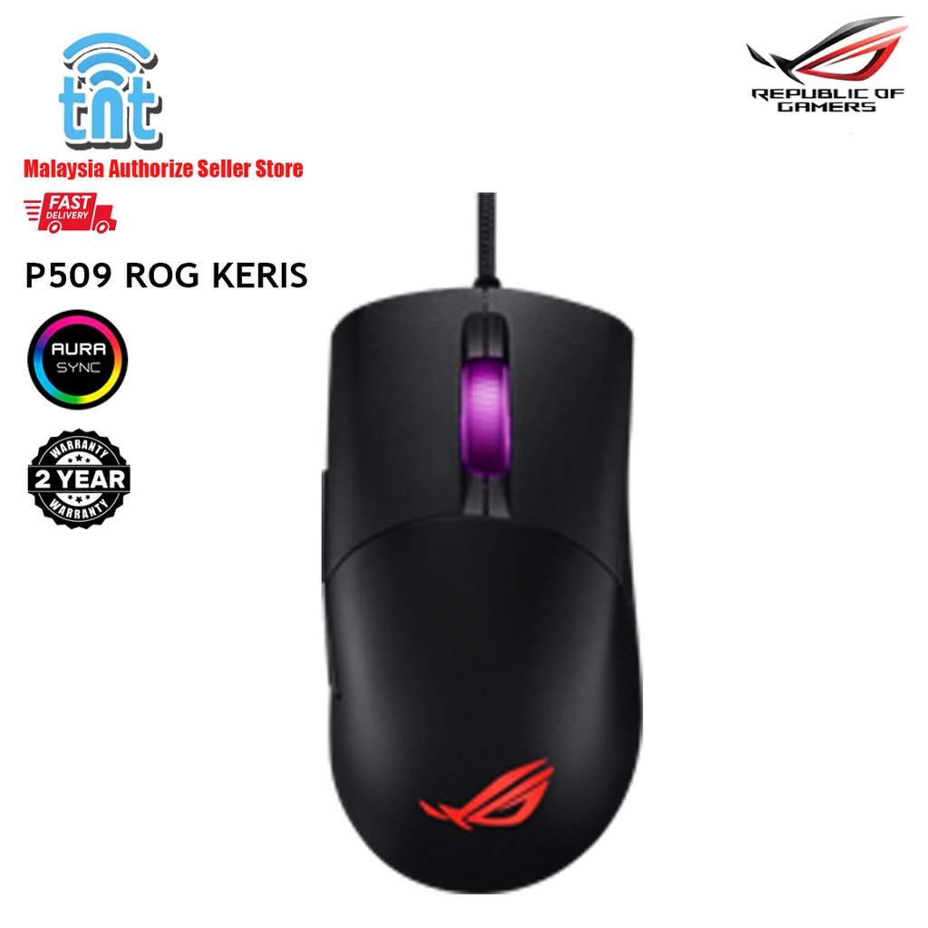 ASUS ROG P509 Keris Lightweight FPS ROG 16000 DPI Sensor Gaming Mouse ...