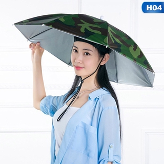 Fishing Umbrella Hat Double-layer Head-mounted Windproof Anti-ultraviolet  Overhead Sunshade Outdoor Umbrella Hat