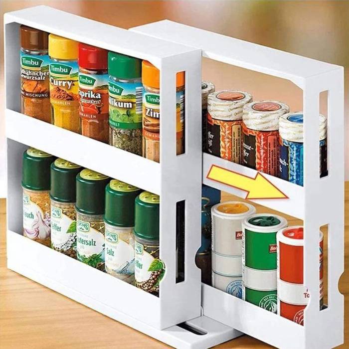 Ready Stock 调味料架子 SWIVEL STORE SPICE RACK ORGANISER KITCHEN STORAGE