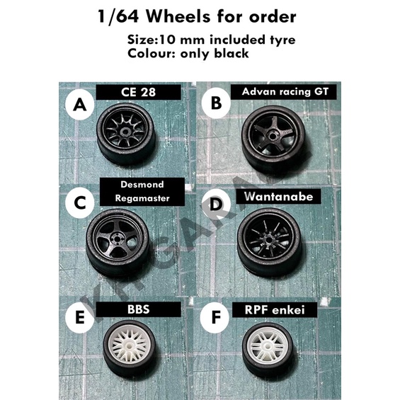 1/64 Rubber Wheels/ Tayar Getah Rim for Hotwheels, Tomica and any ...