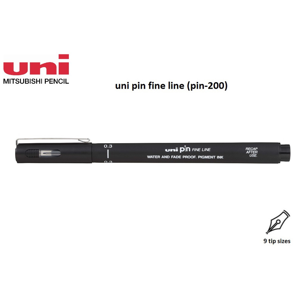 Uni Pin Fine Line Pen Pin-200 (9 tip sizes) | Shopee Malaysia