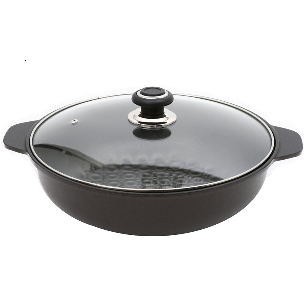 Queen sense 3D Bubble Non Stick Wok with Glass Lid | Shopee Malaysia