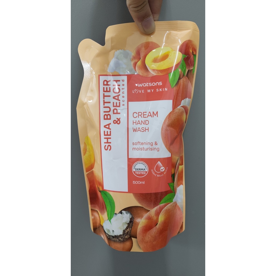 Watsons Hand Gel Cream Wash Refill PackSHEA BUTTER&PEACH 500ml