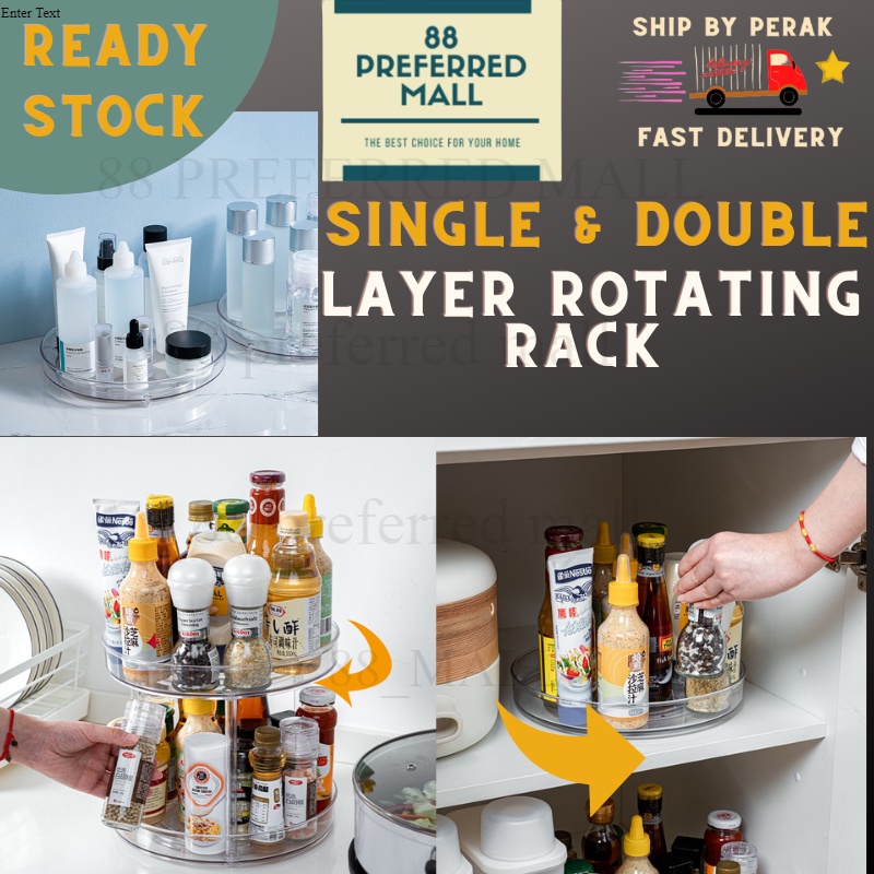 Kitchen Storage Rotating Rack Single Double-Layer Rotating Rack ...