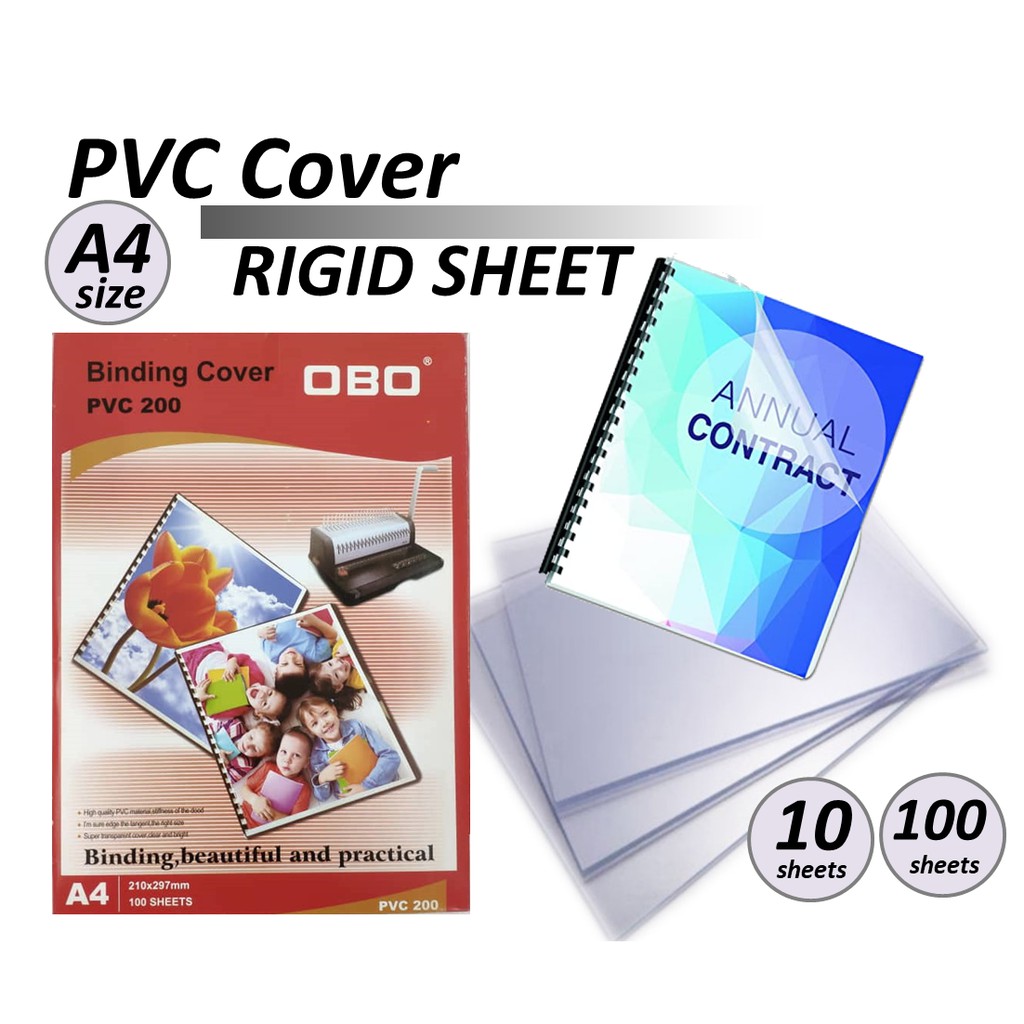 OBO Niso A4 Rigid Sheet/ PVC Cover/ Transparent Binding Plastic Cover ...